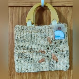 Faded glory straw purse NWT